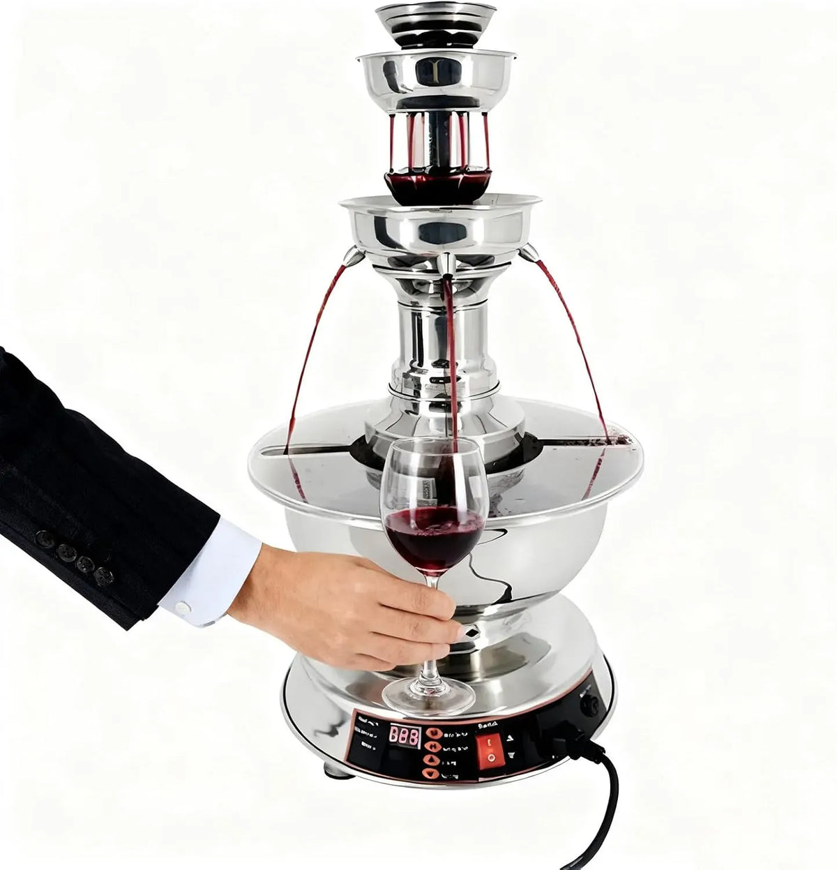 Machine à vin, 3 niveaux, professionnel, acier inoxydable, rouge, bois, pour vin Rouge et Boissons