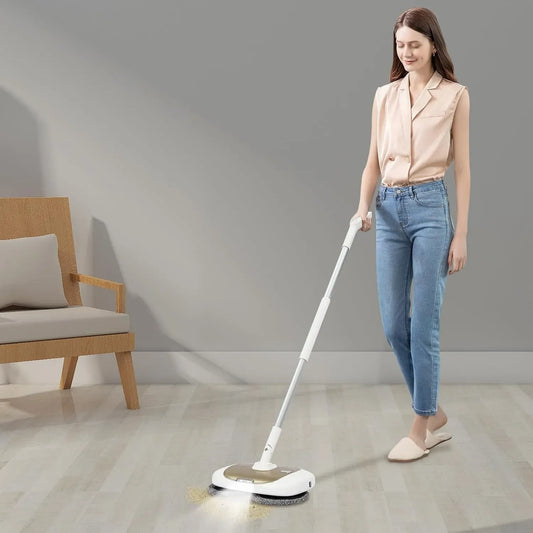 balai électrique, Balai serpillère électrique sans fil équipé de fonction de pulvérisation et éclairage LED, pour le nettoyage des sols