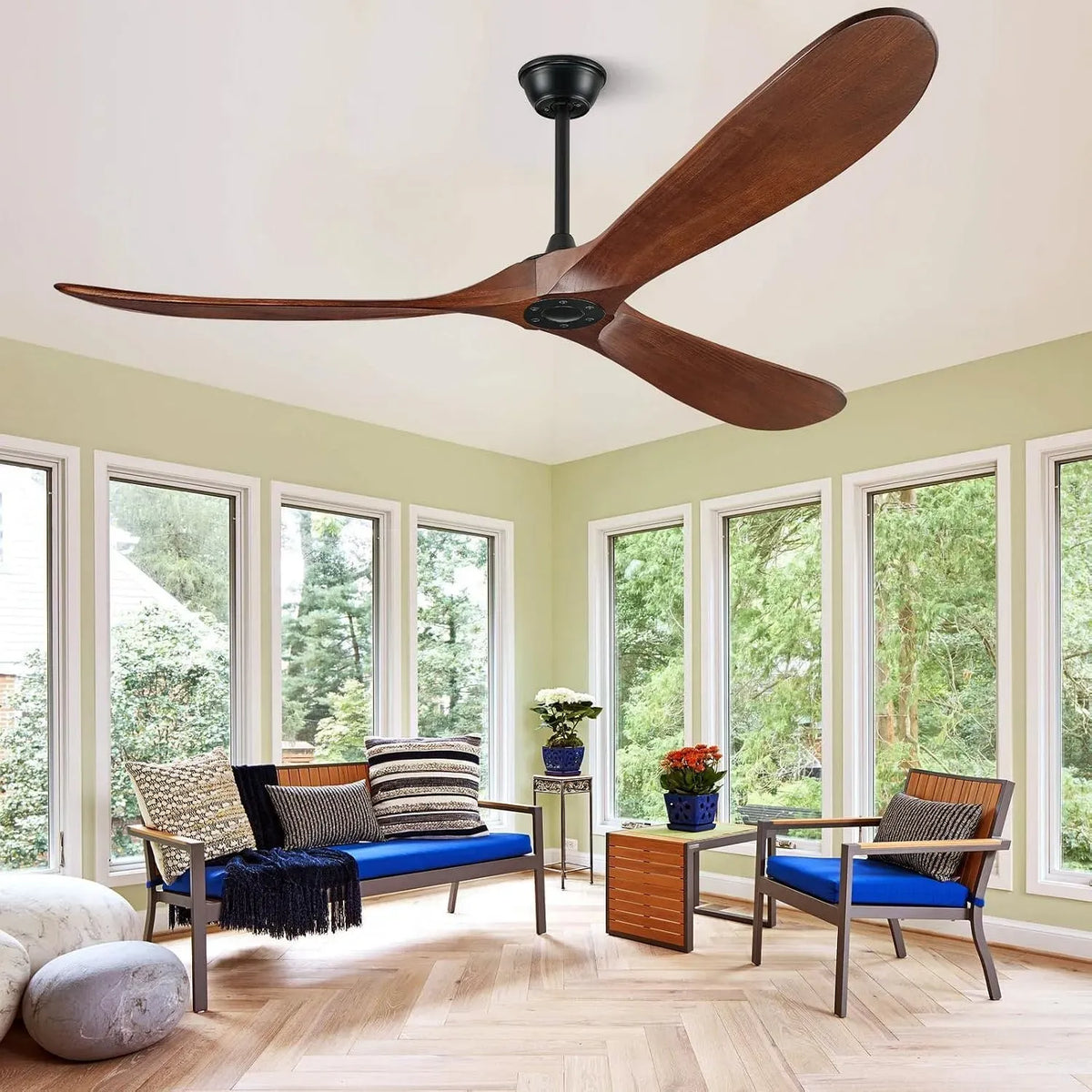 Ventilateur, 152 cm, extérieur, silencieux, ventilateur pour circulation d'air, Ventilateur de plafond de 152 cm sans lumière