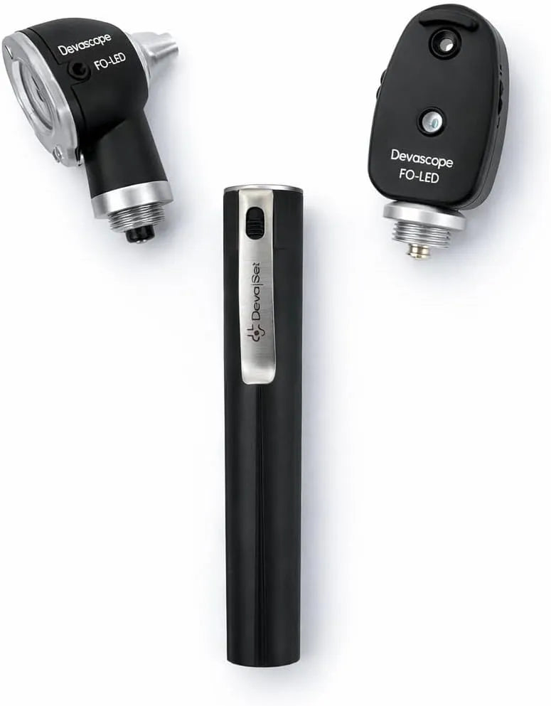 Fibre Optique, Oto, pour Ophtalmoscope LED DEVASCOPE Professionnel, 7000 Lux, 7 Spéculums Auriculaires, Têtes Interchangeables, Manche Ergonomique
