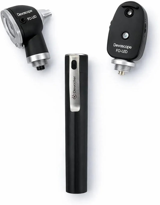 Fibre Optique, Oto, pour Ophtalmoscope LED DEVASCOPE Professionnel, 7000 Lux, 7 Spéculums Auriculaires, Têtes Interchangeables, Manche Ergonomique