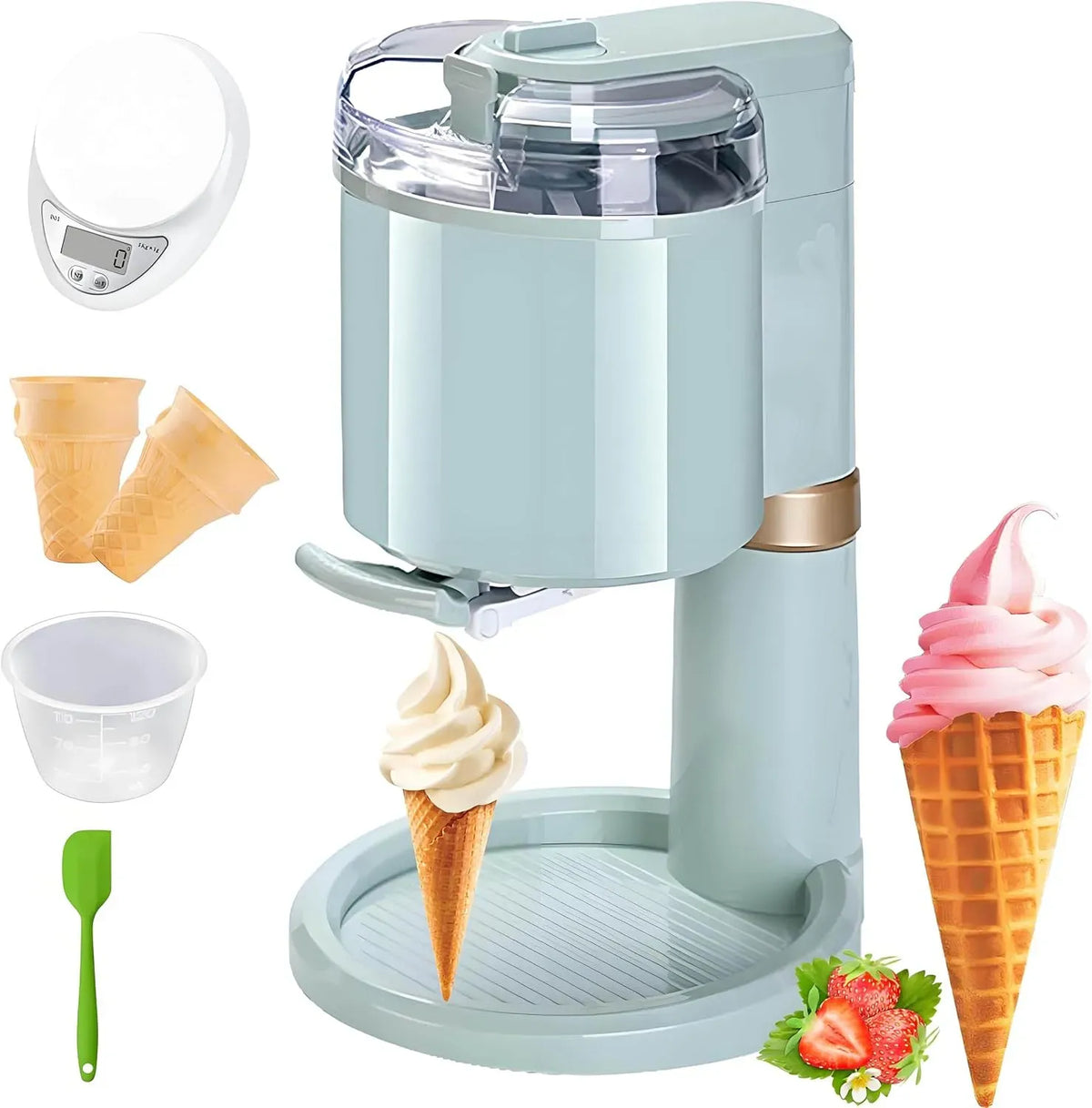 Machine à Glace, machine à glace et sorbet, 1000 ML, vert, pour la Maison