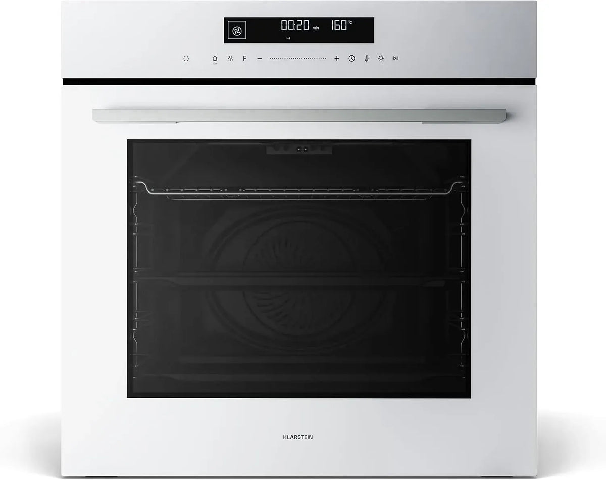 Klarstein Four électrique, 60 cm, 74 L, classe énergétique A, encastrable, tactile, minuteur, blanc, 13 Modes, Commandes Tactiles