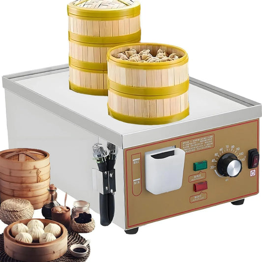 2holes-220V Cuiseur, 30 à 110 °C, 220 V, vapeur, professionnel, 2 zones de température, acier inoxydable, fonction chauffante, pour petits pains