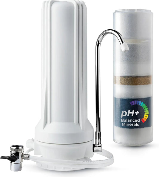 potable, Filtre, système de filtration d'eau potable, tactile, blanc, pour comptoir Cartouche de filtre incluse White with Mult