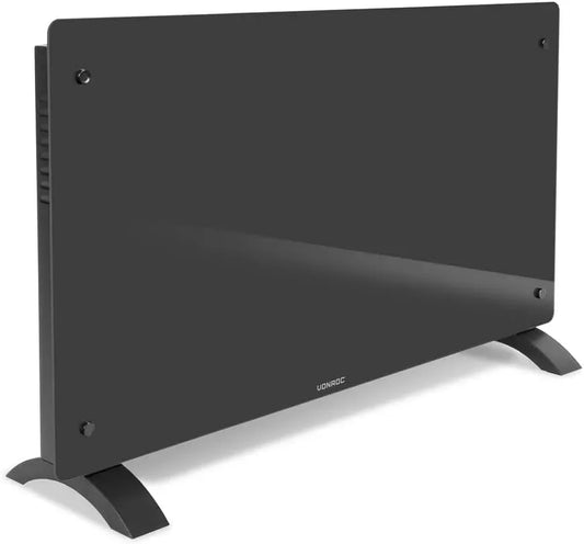CH516AC App Tuya, Panneau en verre, Convecteur électrique 2500 W WiFi, thermostat 5-50 °C, IP24, minuteur, mode éco/confort/anti-gel, jusqu'à 30 m²