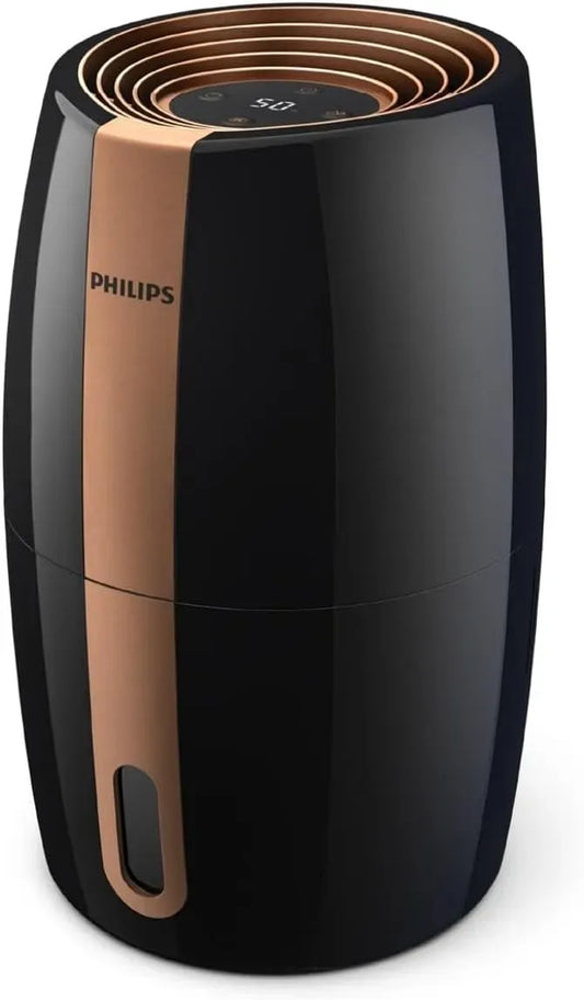 Philips HU2718/10 Humidificateur, capteur, 2 L, 33 dB, 32 m, 200 ml/h, minuteur, 3 vitesses, grand réservoir, dalle IPS, noir