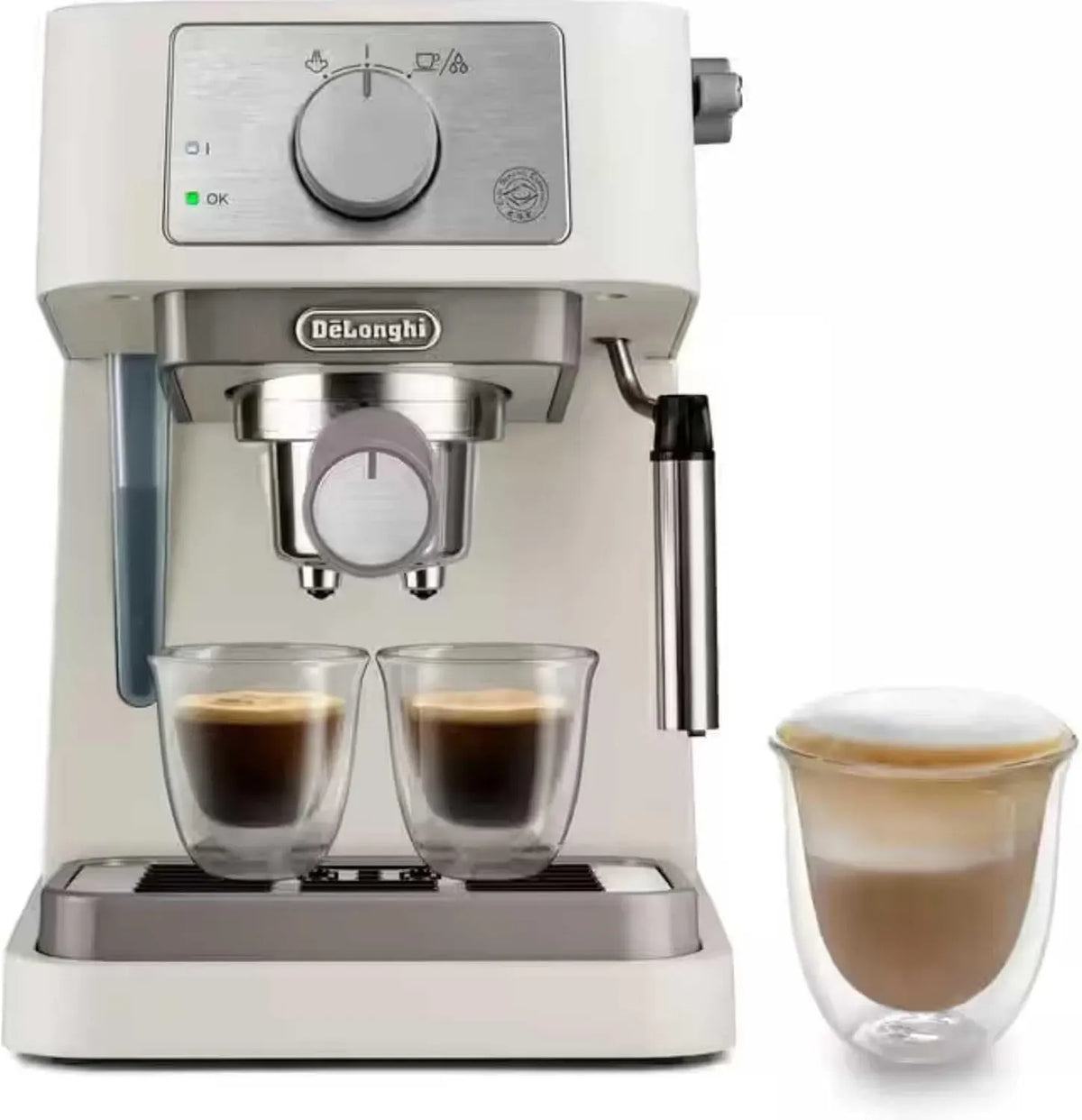 De'Longhi EC260.CR Mousseur à lait, émulsionneur à lait, 15 Bars, Système Cappuccino, Compatible avec les Dosettes ESE