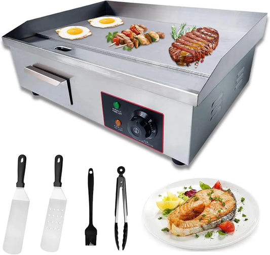 Plaque de cuisson, 3000 W, gril, professionnel, restaurant, fonte, acier inoxydable