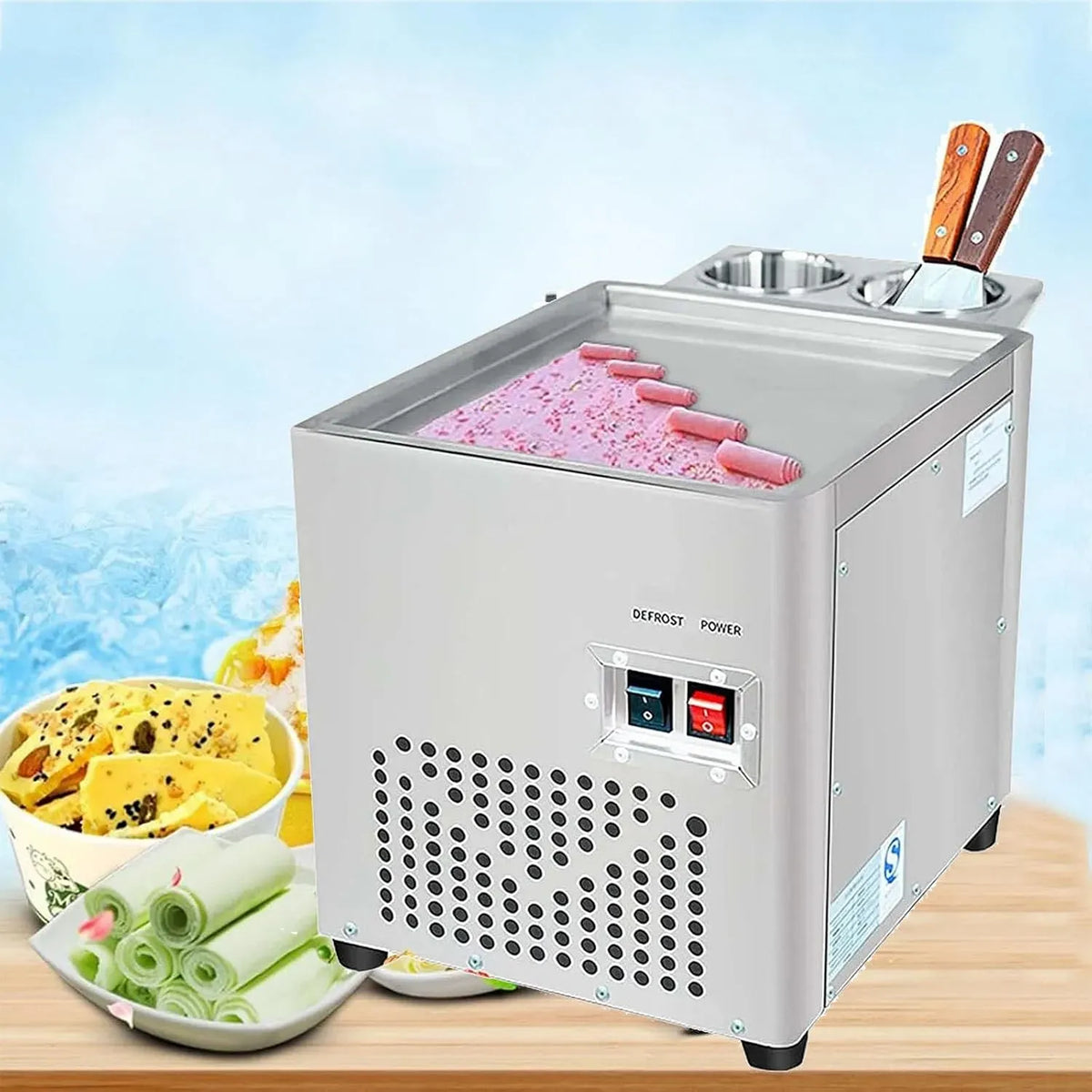 machine à glace, machine à glace et sorbet, professionnel, acier inoxydable, pour la fabrication de glaces roulées
