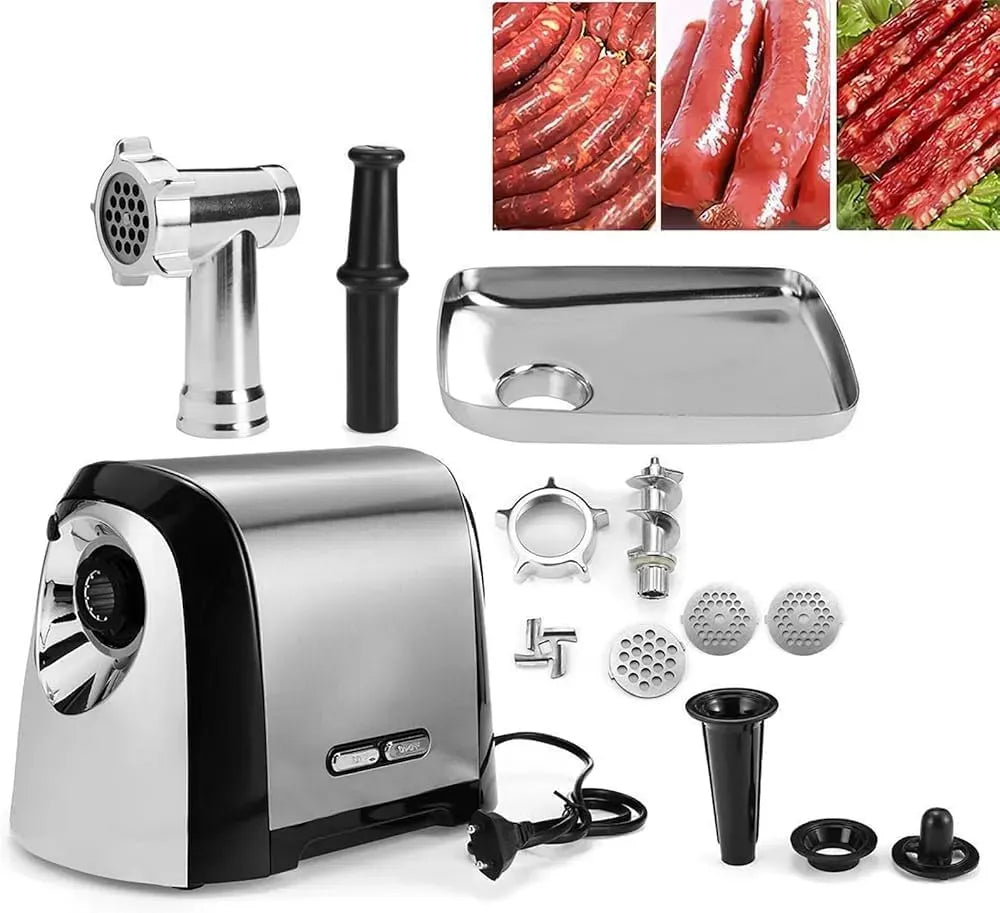 Hachoir Robuste équipé de 3 grilles de Coupe pour Une utili, Hachoir à Viande électrique Professionnel Home Essentials 1000 W avec kit Poussoir à